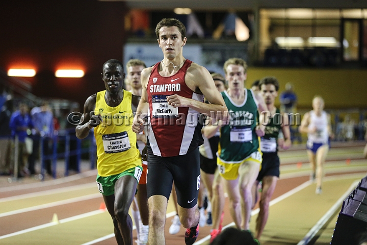 2016NCAAIndoorsSat-0138.JPG - Sean McGorty of Stanford placed second in the mens 3,000m in 8:01.55 during the NCAA Indoor Track & Field Championships Saturday, March 12, 2016, in Birmingham, Ala. (Spencer Allen/IOS via AP Images)